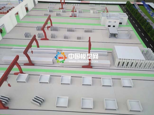 混凝土預(yù)制件沙盤模型，預(yù)制件生產(chǎn)線沙盤模型， 裝配式建筑沙盤模型